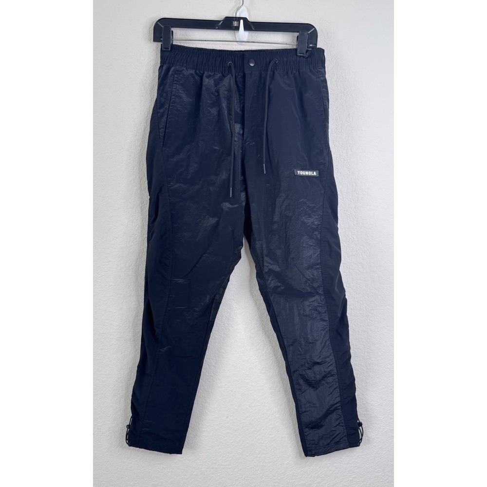 YoungLA Track Pants Mens S Black Windbreaker Athletic Jogger Outdoor‎ Athleisure